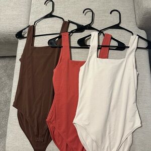 Set of Three Square Neck Bodysuits old navy